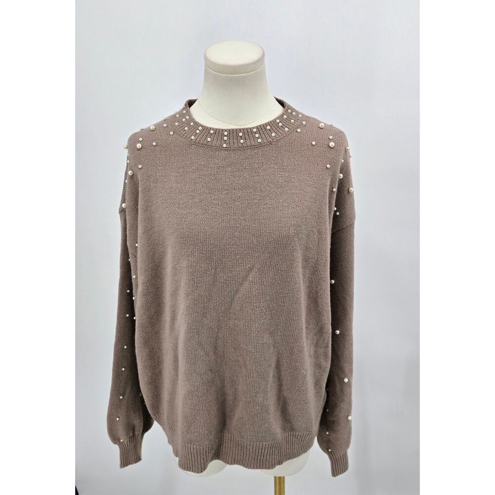 Amazon Mushroom Pearled Sweater
